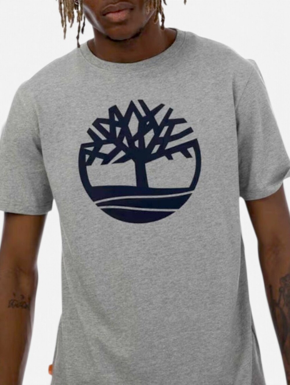 Timberland Grey Tee with Black Tree Logo